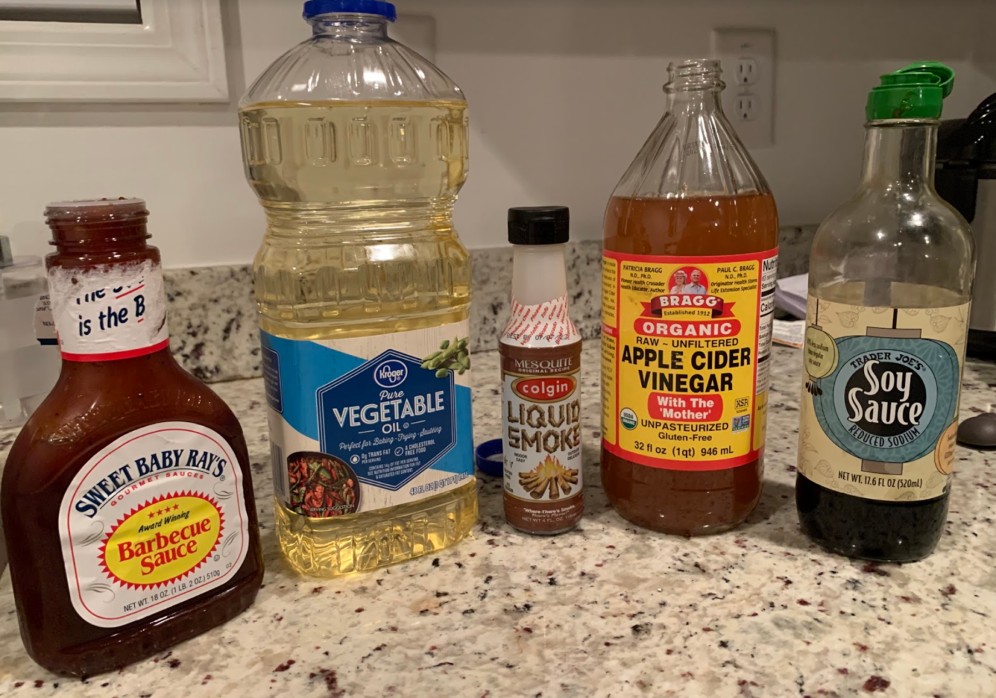 Image 1: Photo of marinade ingredients.