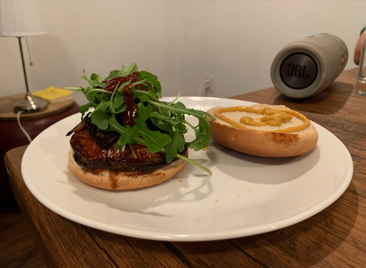 Image 4: Assembled portobello mushroom burger.
